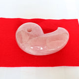 Large Rose Quartz Magatama: Japanese Good Luck Charm, Tokonoma Display