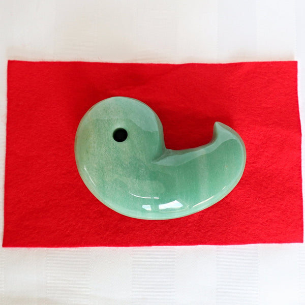 Large Aventurine Magatama: Japanese Lucky Stone Decor (4 inch)