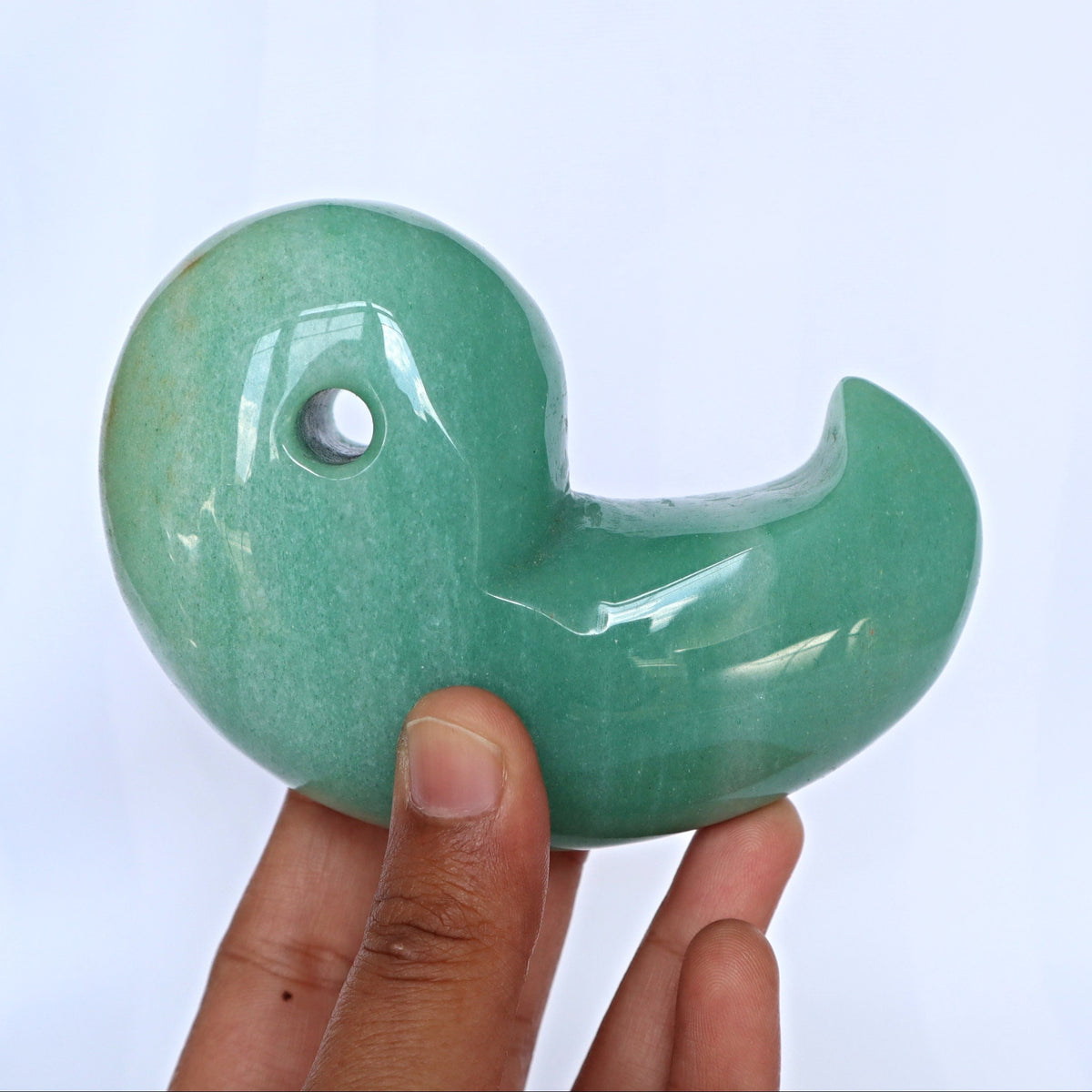 Large Aventurine Magatama: Japanese Lucky Stone Decor (4 inch)