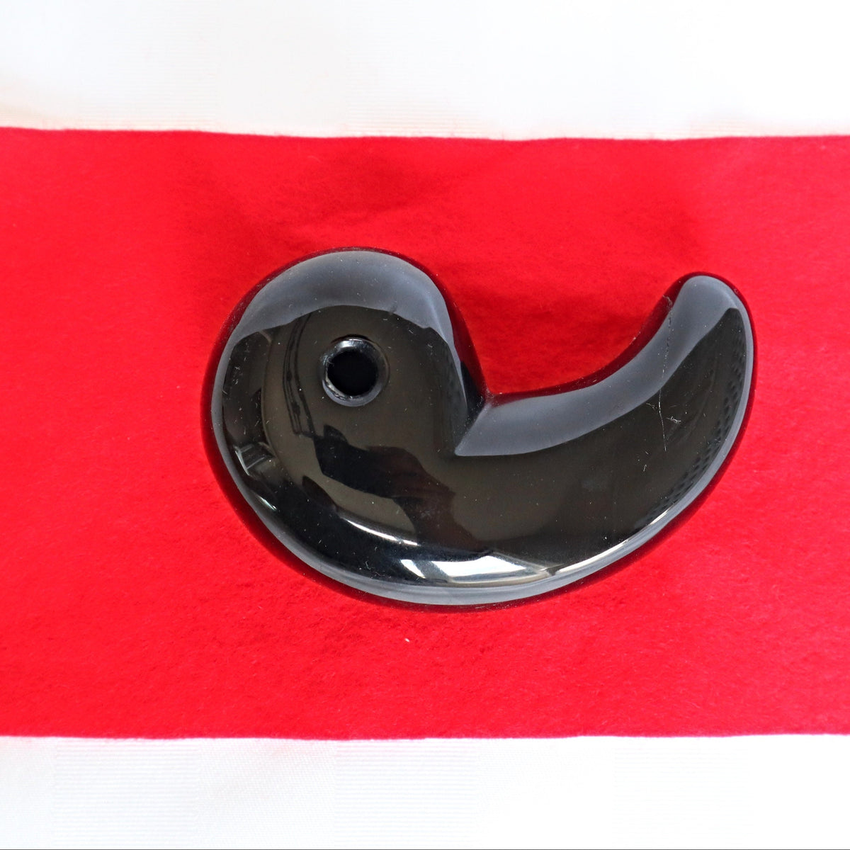 Large Black Onyx Magatama: Japanese Lucky Stone Decor (3.9 Inches)