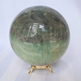 Silky Fluorite Sphere 4 inches, Reiki Meditation Healing Crystal Gift, FL 3