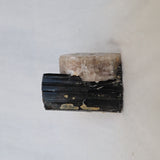 Morganite on Black Tourmaline Crystal Mineral Specimen