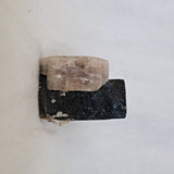 Morganite on Black Tourmaline Crystal Mineral Specimen