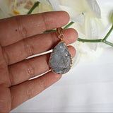 Druzy Pendant Necklace Agate Aura Galaxy for Positive Energy Stress Relief Protection