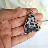 Druzy Geode Agate Pendant Necklace gold with Chain
