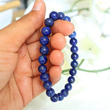 Lapis Stretch Bracelet, Blue Crystal Bracelet