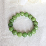 Canadian Nephrite Jade Bracelet: 12mm Faceted Beads