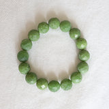 Canadian Nephrite Jade Bracelet: 12mm Faceted Beads