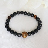 Blue Tiger Eye Bracelet: Dragon Ball Charm, Root Chakra
