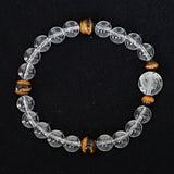 Dragon Bracelet Hand Carved Clear Quartz with Tiger Eye, Birth Year of the Dragon Gift