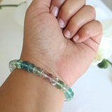 Natural Green Purple Fluorite Bracelet | Rondelle Crystal Bead