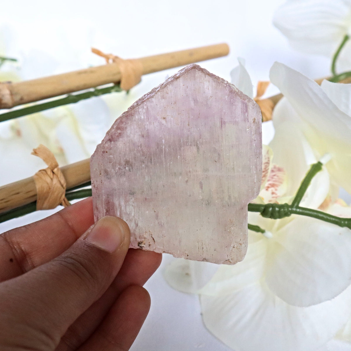 Kunzite Crystal Specimen, Etched Termination Spodumene Mineral Specimen, KN3