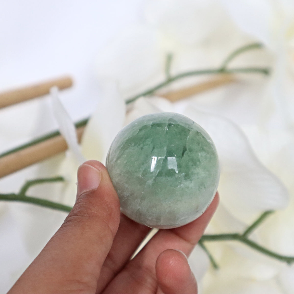 Green Fluorite Sphere: Natural Reiki Healing Crystal Gift
