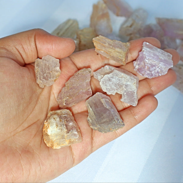 Raw Kunzite Crystal Specimen: Natural Untreated Gemstone