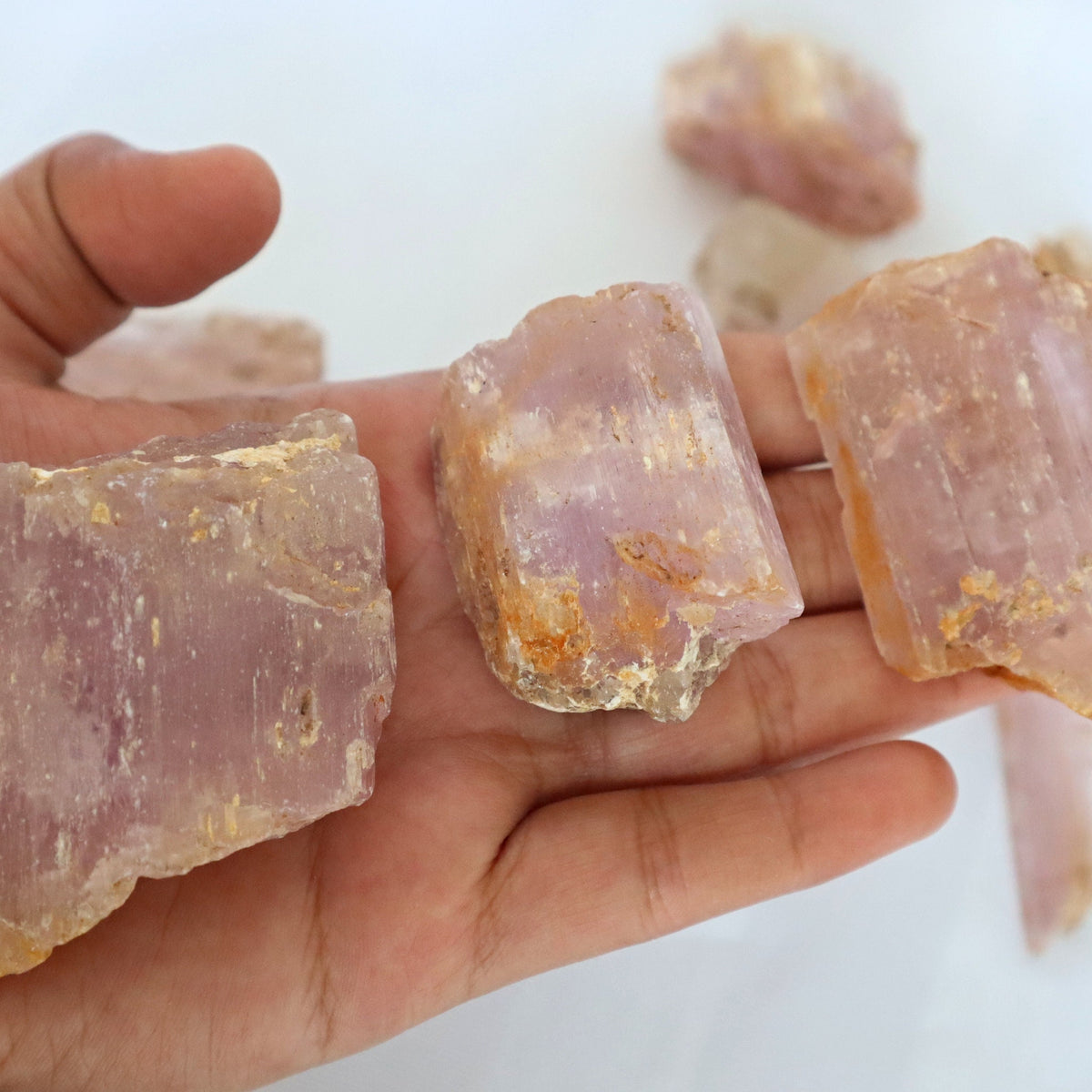 Raw Kunzite Crystal Specimen: Natural Untreated Gemstone