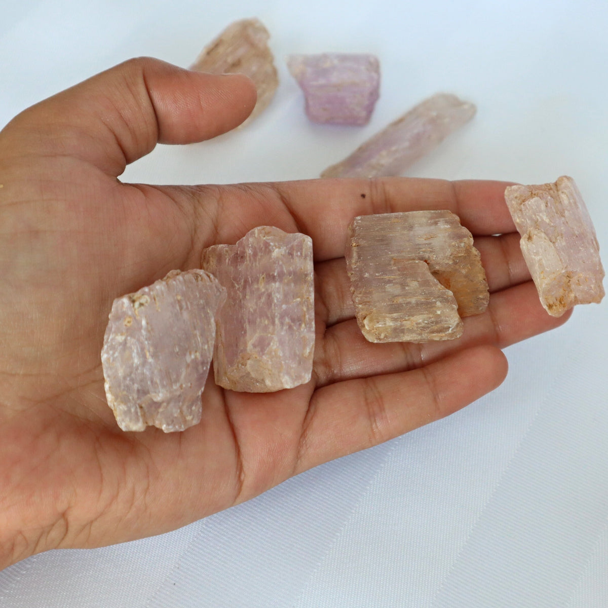 Raw Kunzite Crystal Specimen: Natural Untreated Gemstone