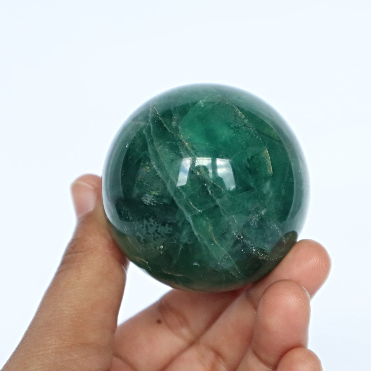 Green Fluorite Sphere: Reiki Healing Crystal Gift