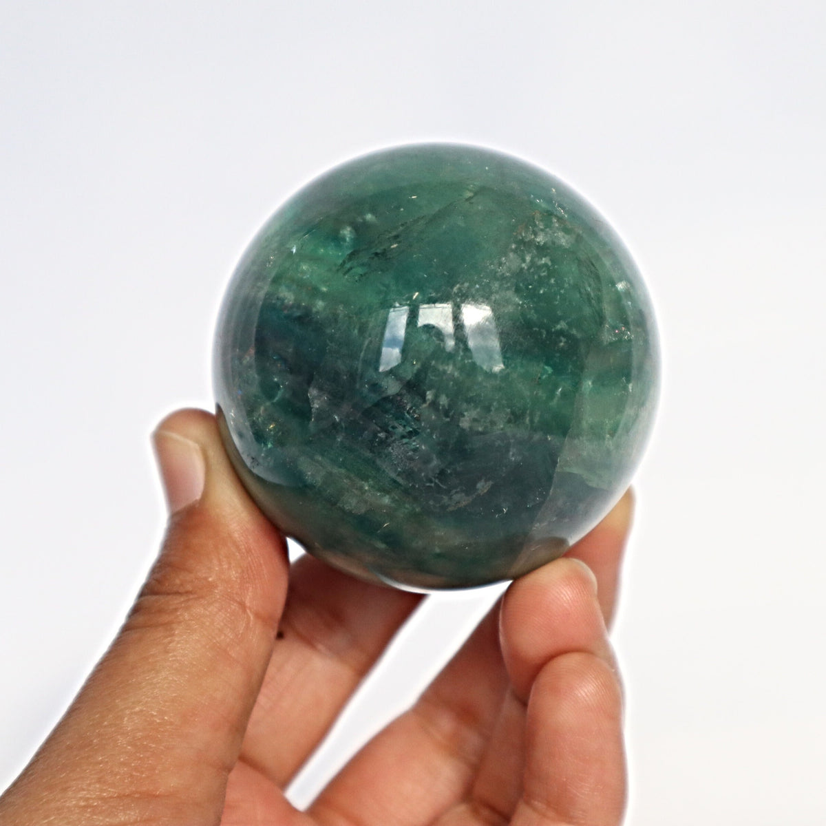 Green Fluorite Sphere: Reiki Healing Crystal Gift