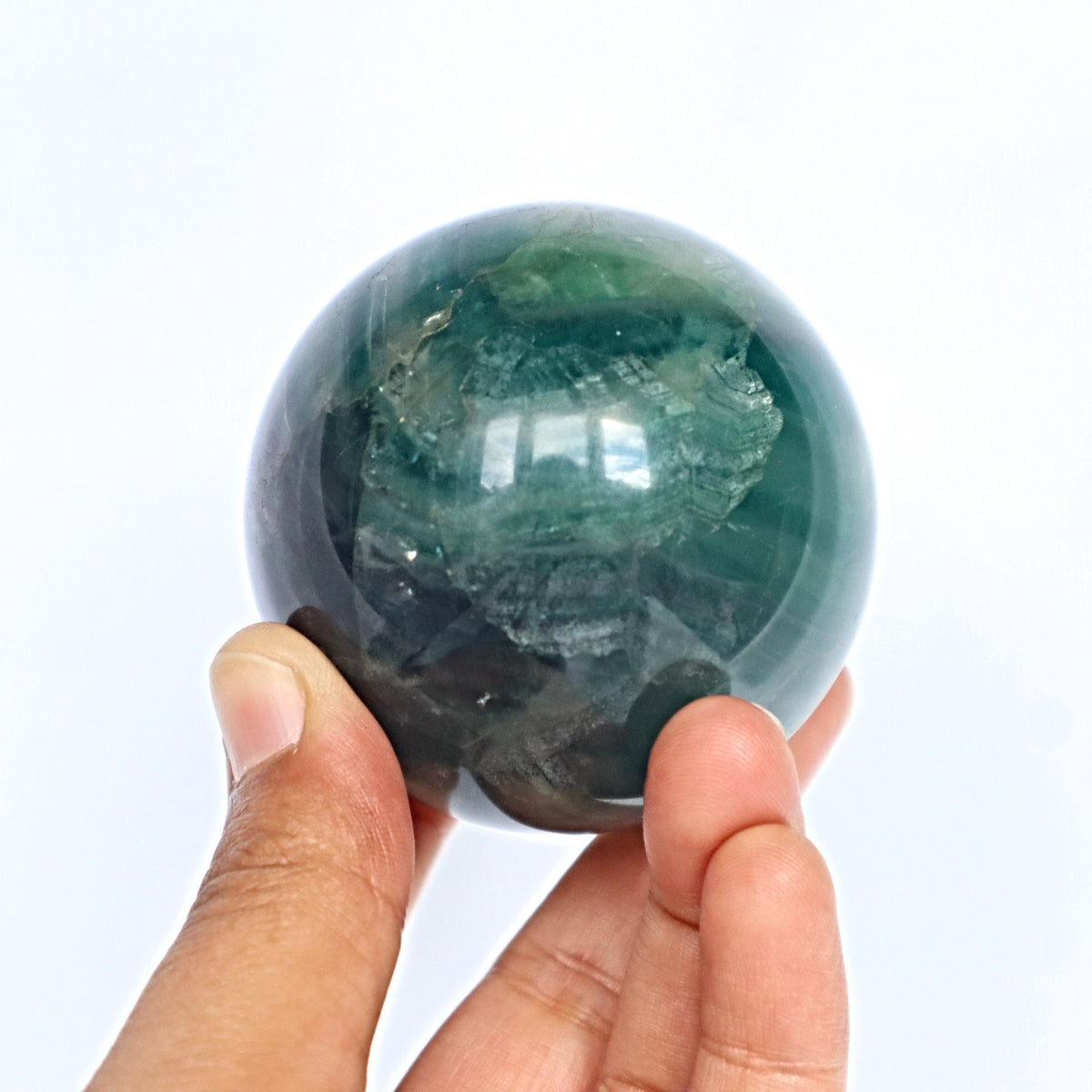 Green Fluorite Sphere: Reiki Healing Crystal Gift