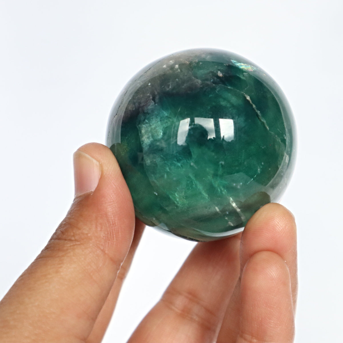 Natural Green Fluorite Sphere: Reiki Healing Crystal Gift