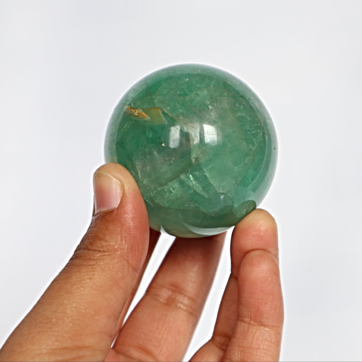 Natural Green Fluorite Sphere: Reiki Healing Crystal Gift