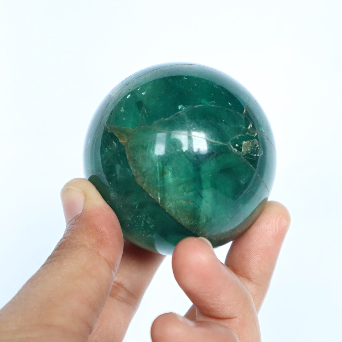 Natural Green Fluorite Sphere: Reiki Healing Crystal Gift