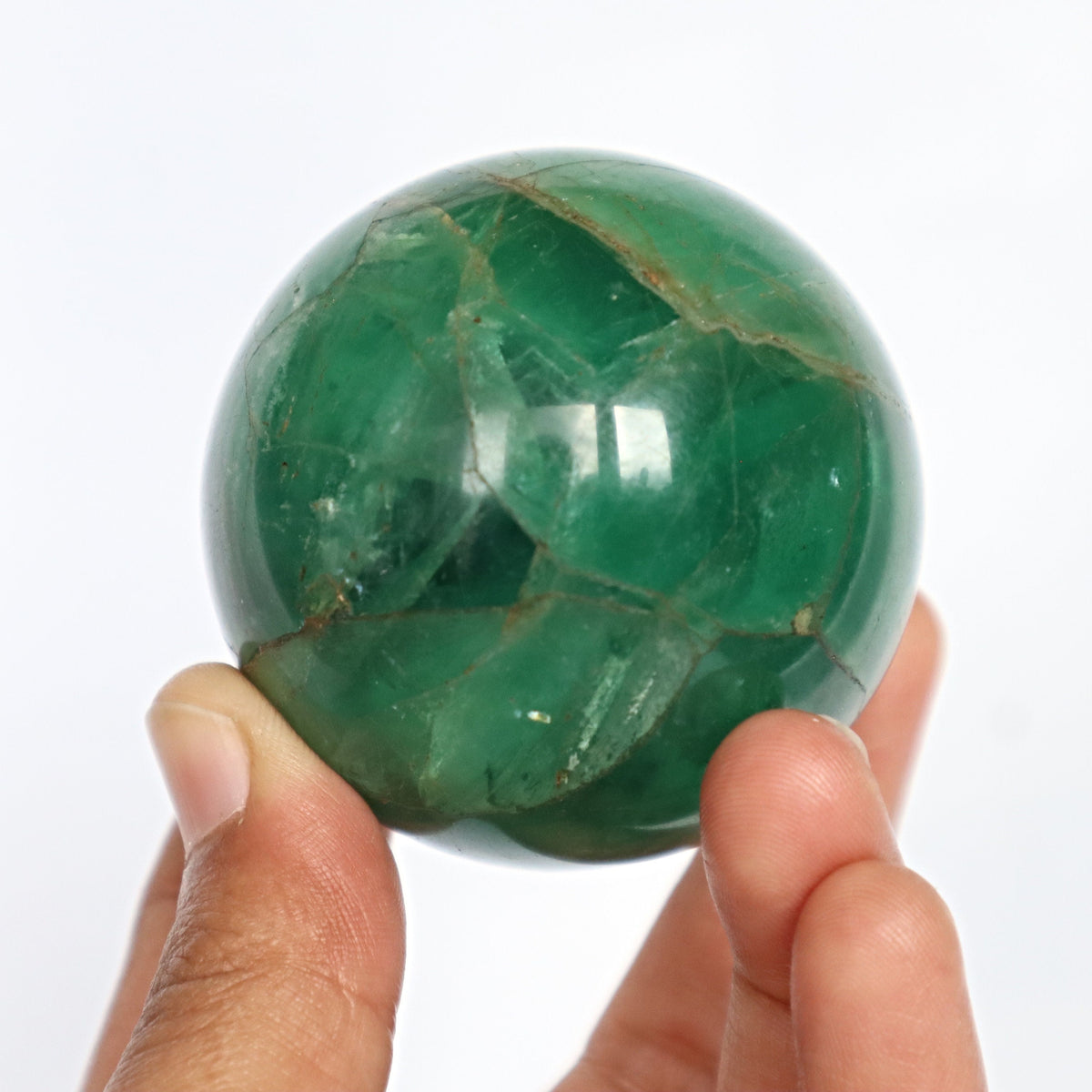 Natural Green Fluorite Sphere: Reiki Healing Crystal Gift