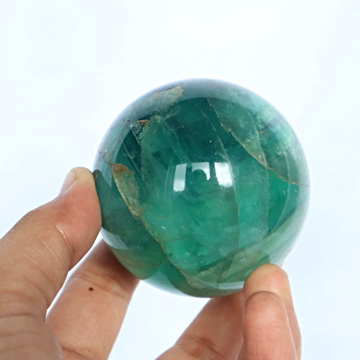 Natural Green Fluorite Sphere: Reiki Healing Crystal Gift