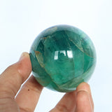 Natural Green Fluorite Sphere: Reiki Healing Crystal Gift