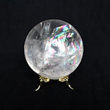 Rainbow Flash Quartz Sphere: Clear Crystal Healing Stone (58mm)