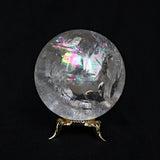 Rainbow Quartz Sphere: Clear Crystal with Rainbow Flashes (60mm)