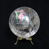 Rainbow Quartz Sphere: Clear Crystal with Rainbow Flashes (60mm)