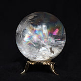 Natural Crystal Quartz Sphere with Rainbow Flashes 2.5 inch, RC Q4