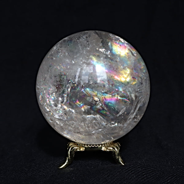 Natural Crystal Quartz Sphere with Rainbow Flashes 2.5 inch, RC Q4