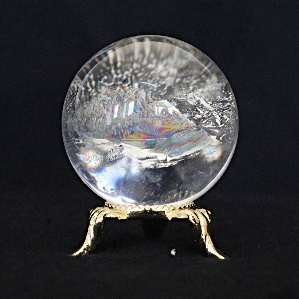 Rainbow Quartz Sphere: High Grade Crystal with Light Rainbow Flashes