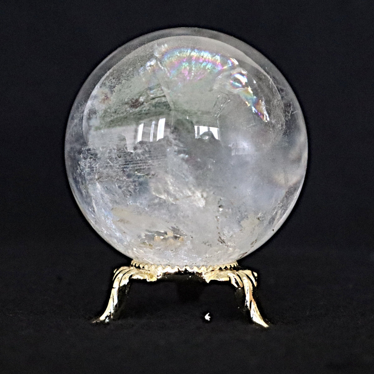 Rainbow Quartz Sphere: High Grade Crystal with Light Rainbow Flashes