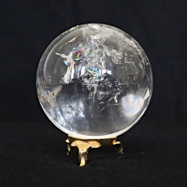 Rainbow Quartz Sphere: High Grade Crystal with Light Rainbow Flashes
