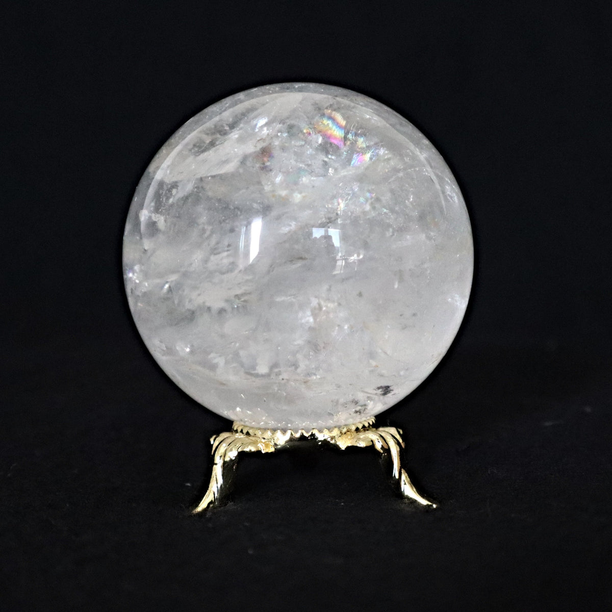 Clear quartz crystal sphere polished for energy work