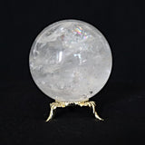 Clear quartz crystal sphere polished for energy work