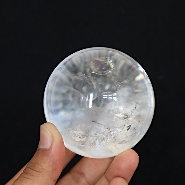 Clear Quartz Sphere: Crystal Healing, Rainbow Inclusion