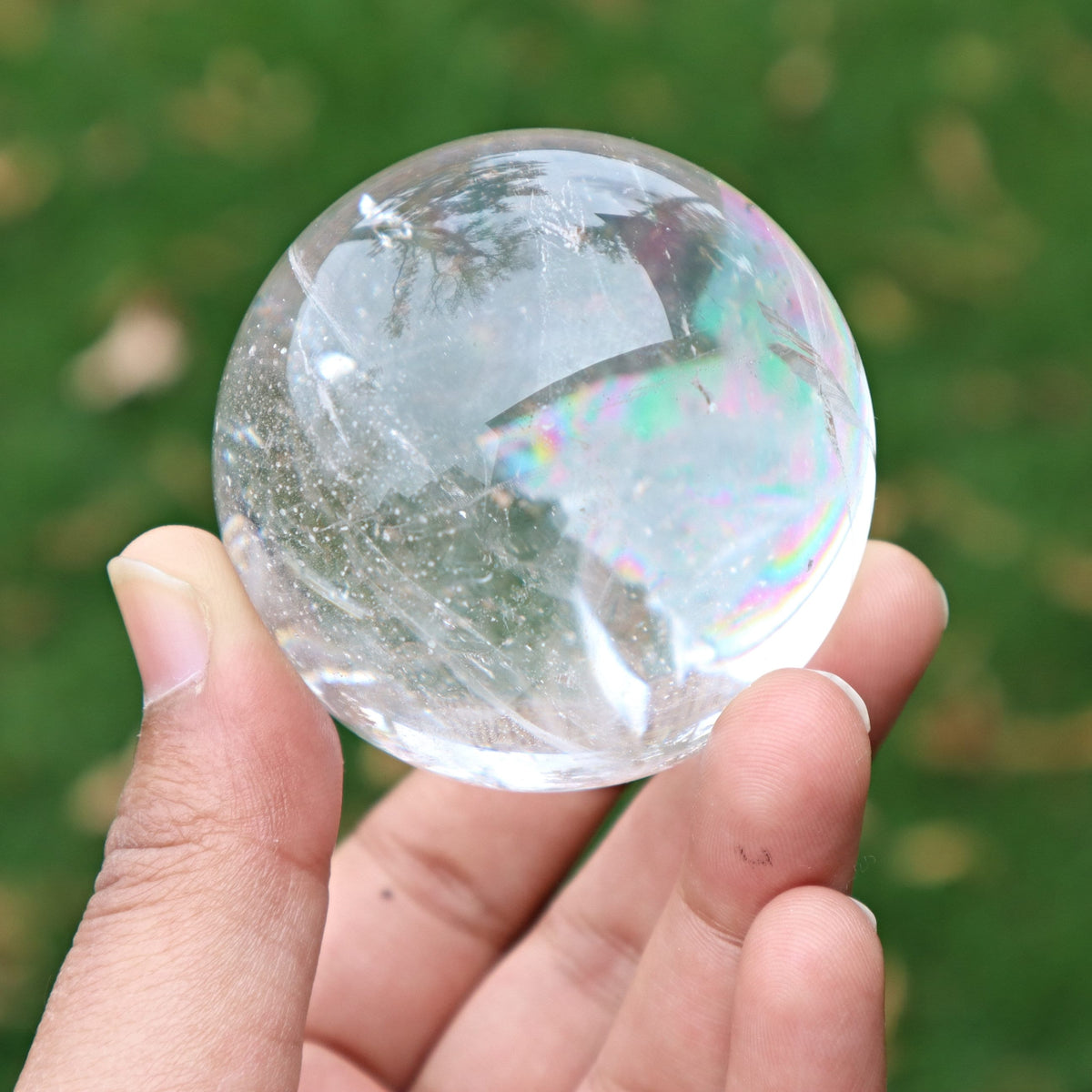 Clear Crystal Quartz Sphere: High Grade Healing Stone