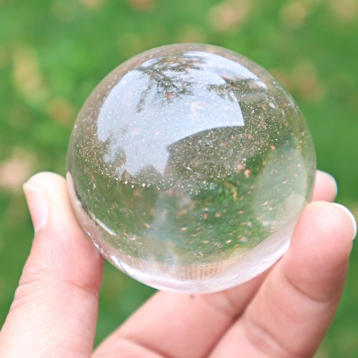 Clear Crystal Quartz Sphere: High Grade Healing Stone
