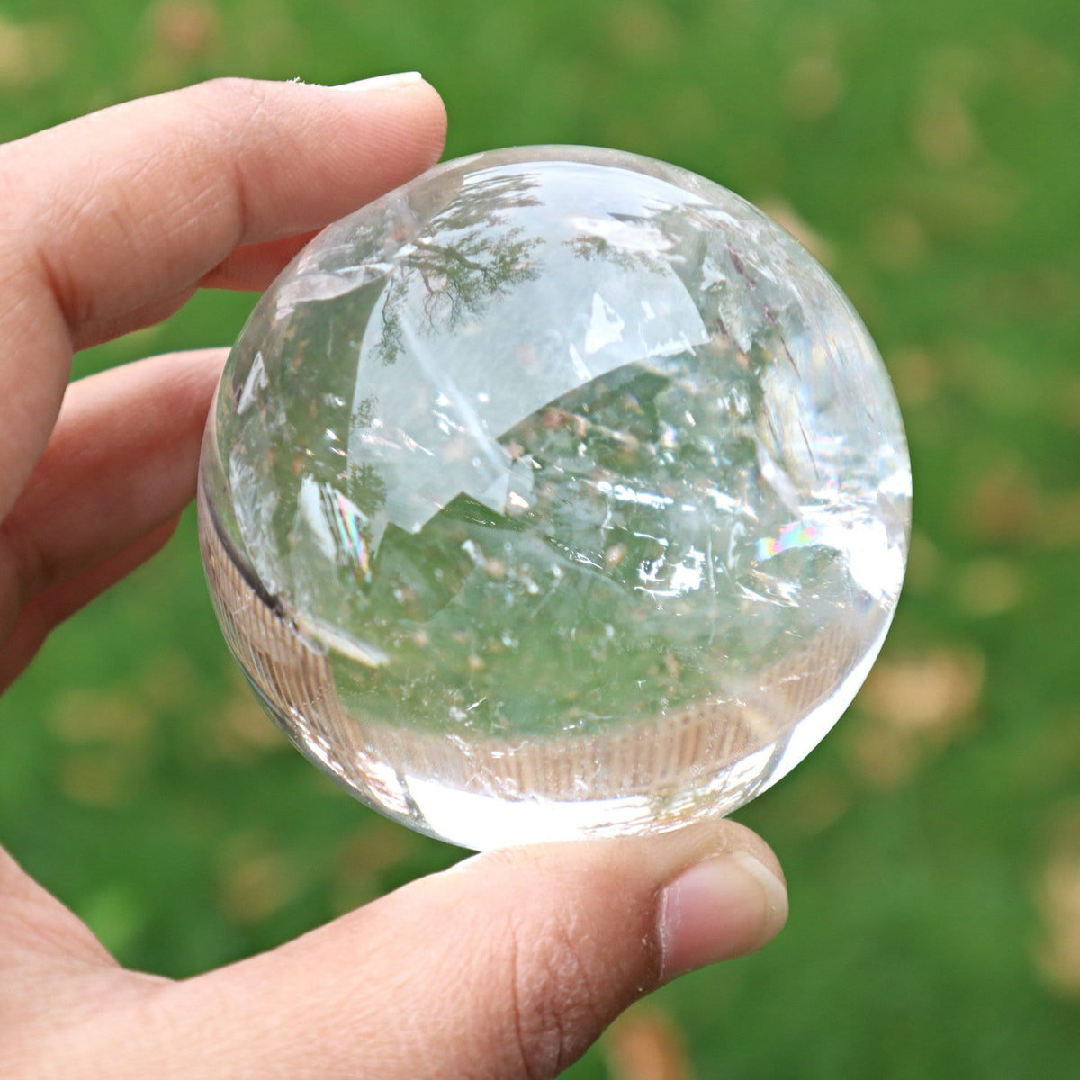 Clear Crystal Quartz Sphere: High Grade Healing Stone