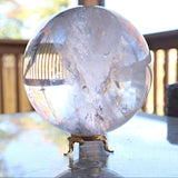 Large Natural Crystal Quartz Sphere (96mm, 3 lbs)