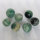 Snowflake Feather Green Fluorite Sphere: Silky Reiki Healing Crystal