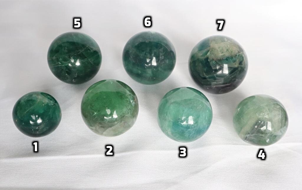 Green Fluorite Sphere: Reiki Healing Crystal Gift