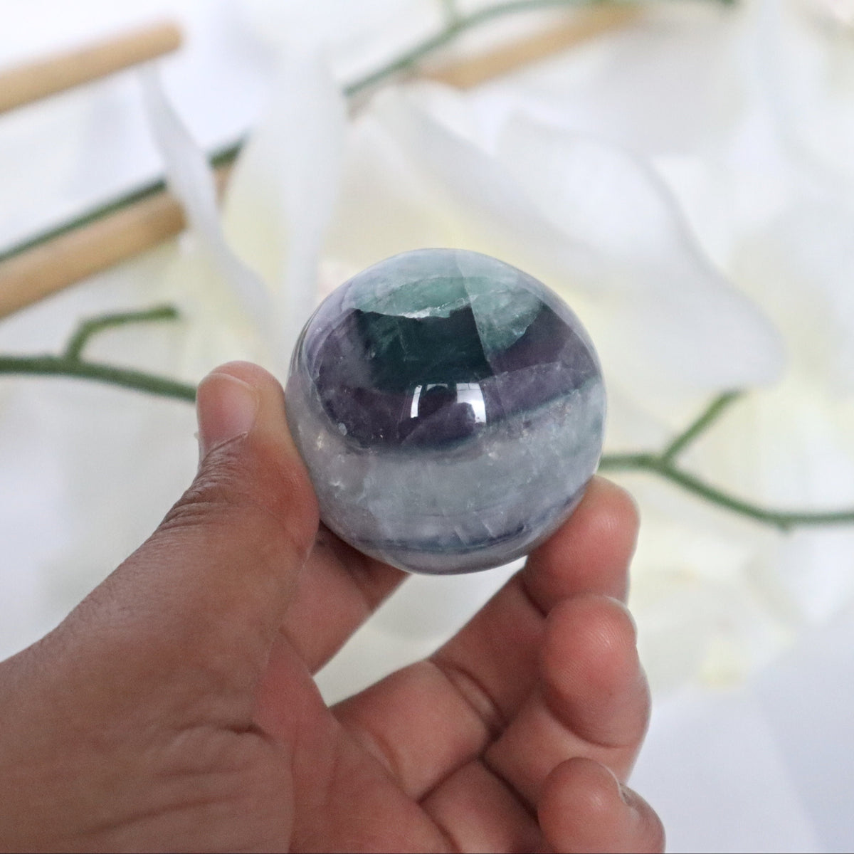 Green Fluorite Sphere: Natural Reiki Healing Crystal Gift