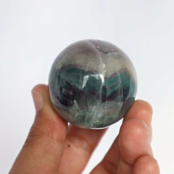 Natural Green Fluorite Sphere: Reiki Healing Crystal Gift