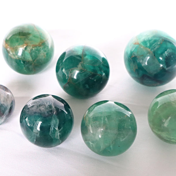 Natural Green Fluorite Sphere: Reiki Healing Crystal Gift