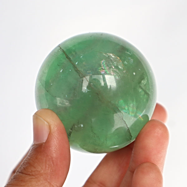 Natural Green Fluorite Sphere: Reiki Healing Crystal Gift